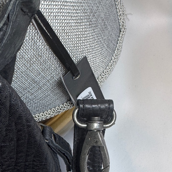 Latico Callie Leather Embossed Black Crossbody Sling Bag/Extra Patterned Strap - Picture 10 of 16